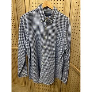 Ralph Lauren Mens XL Classic Fit Blue White Gingham Check Button Down Shirt